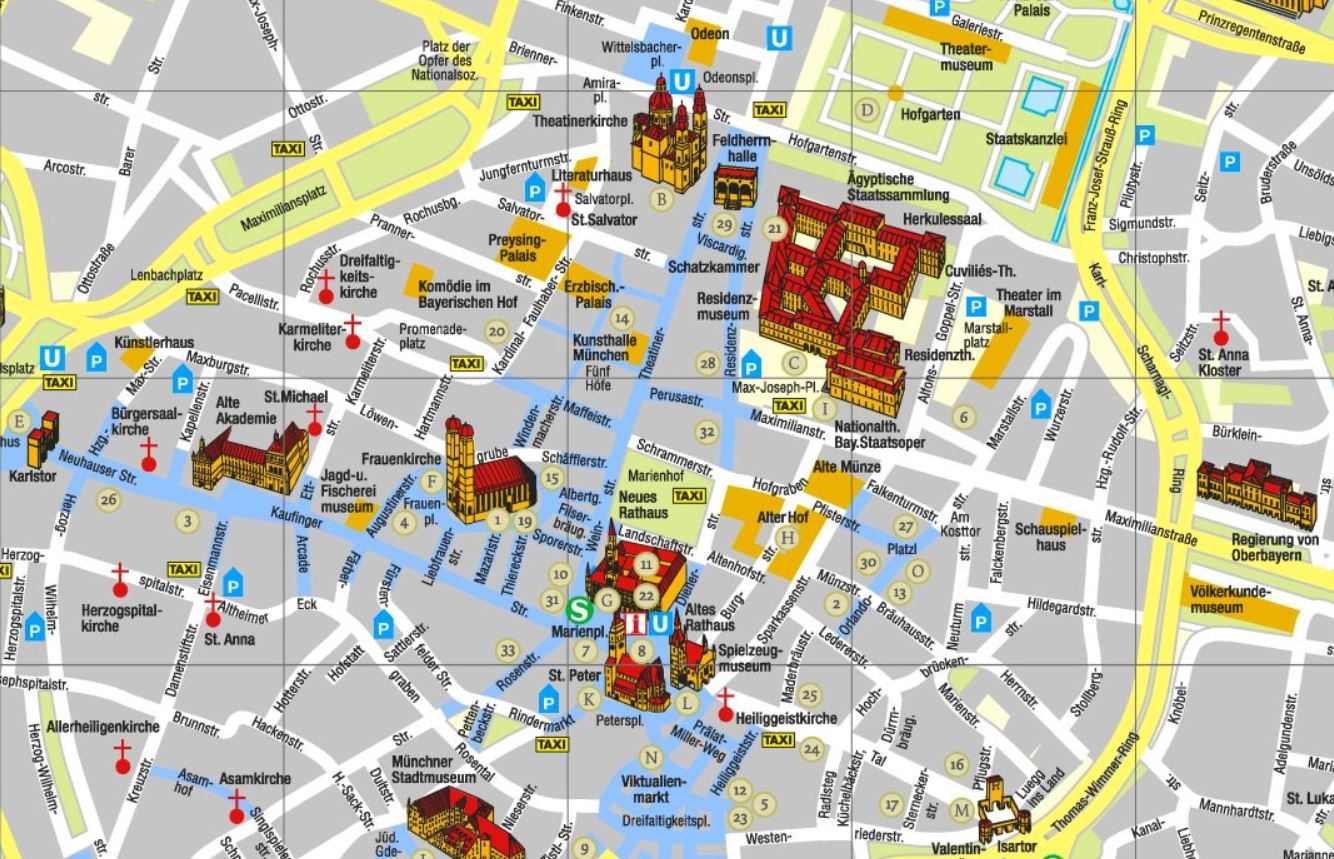 Gratis Munchen Stadtplan Mit Sehenswurdigkeiten Zum Download Planative