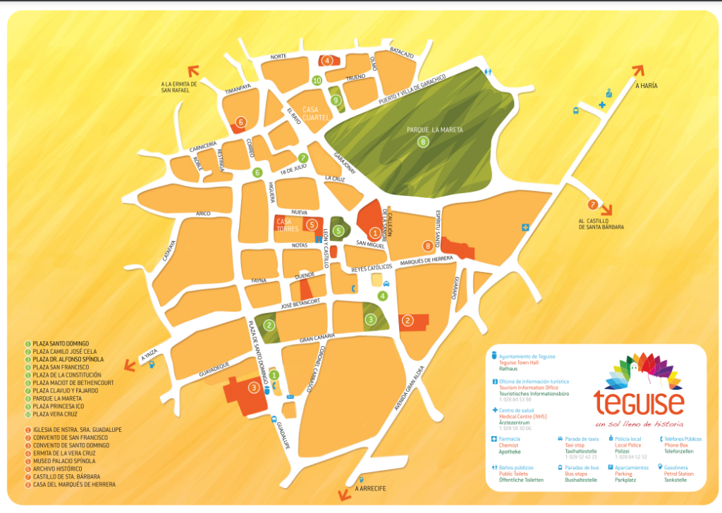 Map of Teguise Lanzerote for free download - (C) turismlanzarote.com