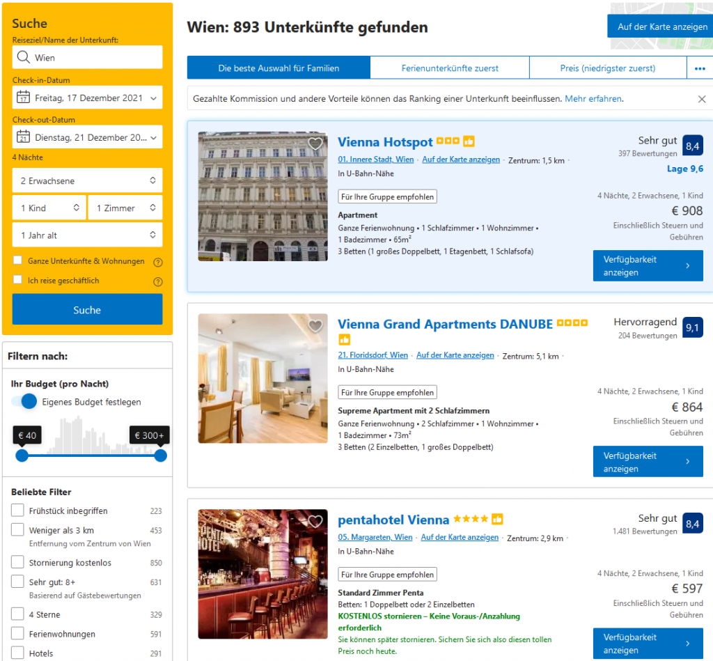Travala im Test: Übersicht der Hotelangebote auf Booking.com - (c)planative.net