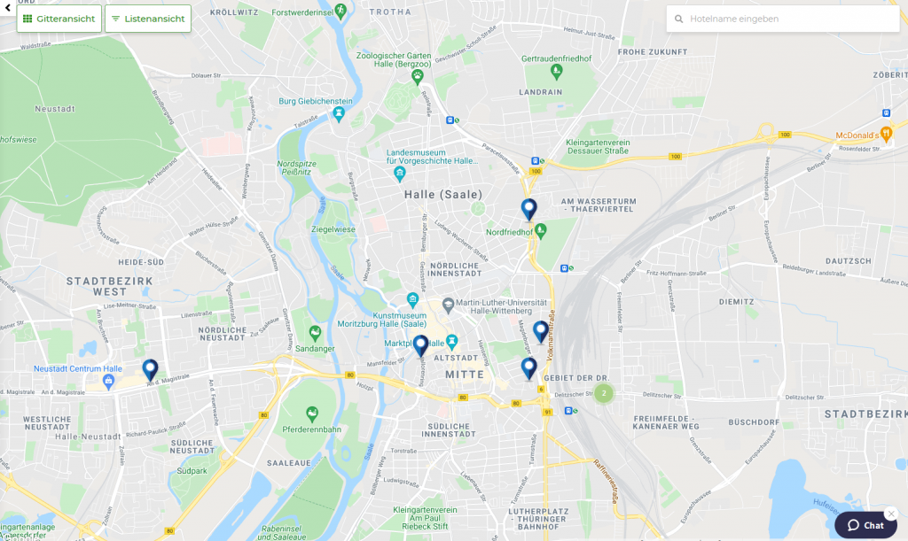 Travala im Test: Suchergebnis für Hotels in Halle an der Saale auf Travala - (c)planative.net