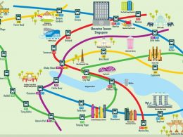 Ubahnplan mit Sehenswürdigkeiten des Sheraton Hotels in Singapore