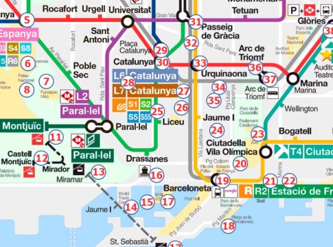 Barcelona Stadtplan mit Sehenswürdigkeiten zum Gratis Download