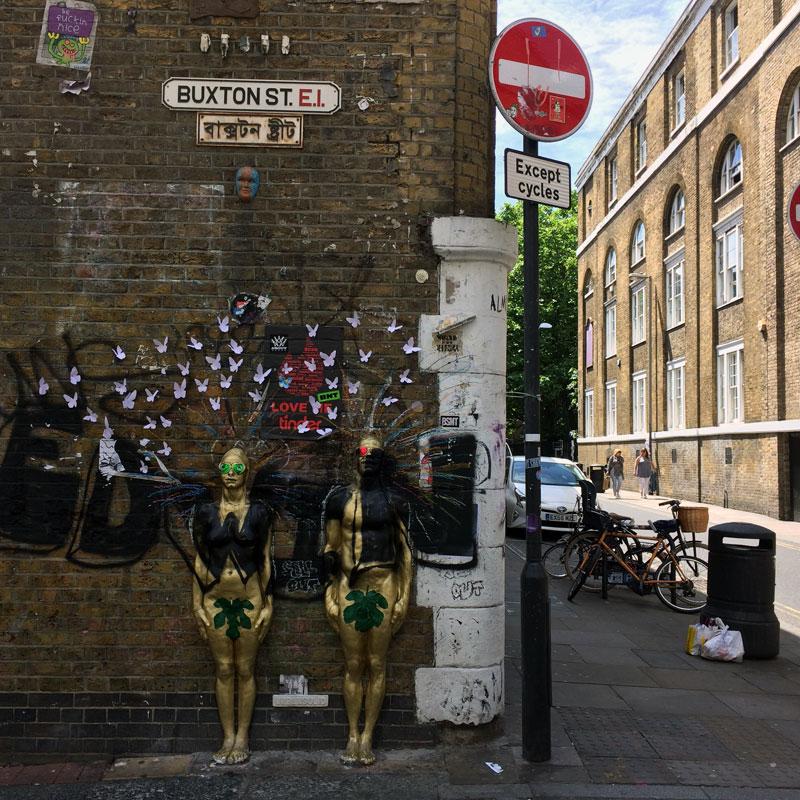 Urban Art an den Straßen entlang der Brick Lane